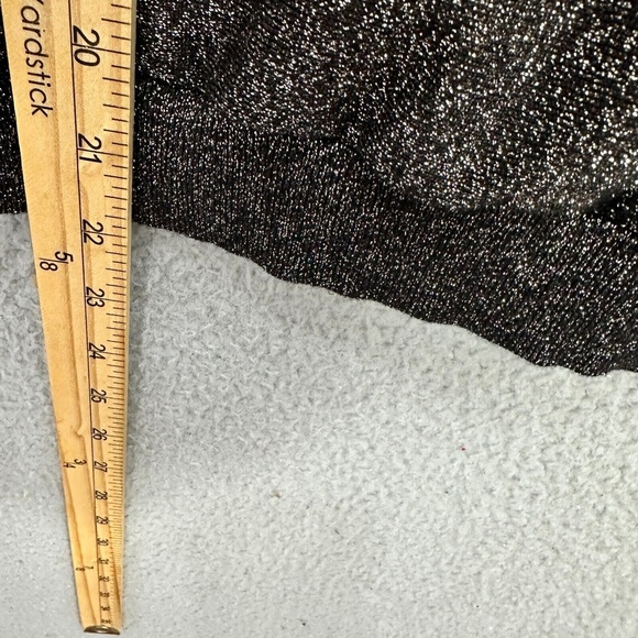 Velvet Sweater Womens S Metallic Black Silver Lurex Silk Blend Party Glam Boho - Picture 3 of 7